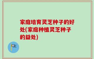 家庭培育灵芝种子的好处(家庭种植灵芝种子的益处)