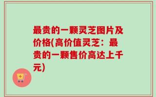最贵的一颗灵芝图片及价格(高价值灵芝：最贵的一颗售价高达上千元)
