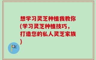 想学习灵芝种植我教你(学习灵芝种植技巧，打造您的私人灵芝家族)