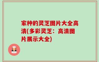 家种的灵芝图片大全高清(多彩灵芝：高清图片展示大全)