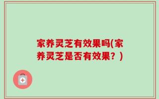 家养灵芝有效果吗(家养灵芝是否有效果？)