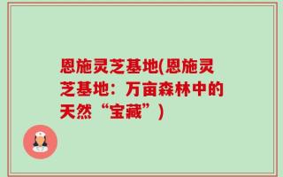 恩施灵芝基地(恩施灵芝基地：万亩森林中的天然“宝藏”)