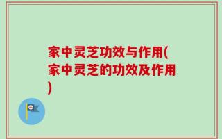 家中灵芝功效与作用(家中灵芝的功效及作用)