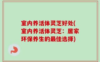 室内养活体灵芝好处(室内养活体灵芝：居家环保养生的最佳选择)
