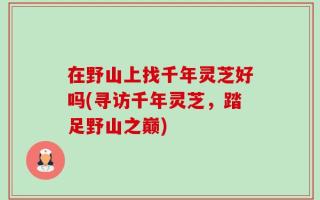 在野山上找千年灵芝好吗(寻访千年灵芝，踏足野山之巅)