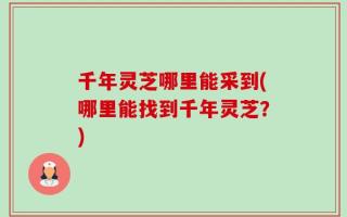 千年灵芝哪里能采到(哪里能找到千年灵芝？)