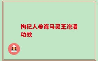 枸杞人参海马灵芝泡酒功效