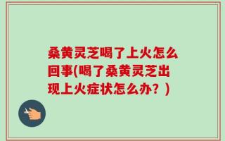 桑黄灵芝喝了上火怎么回事(喝了桑黄灵芝出现上火症状怎么办？)