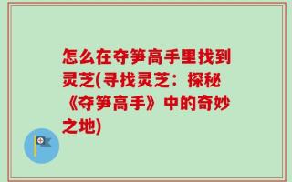 怎么在夺笋高手里找到灵芝(寻找灵芝：探秘《夺笋高手》中的奇妙之地)