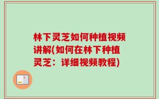林下灵芝如何种植视频讲解(如何在林下种植灵芝：详细视频教程)