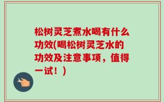 松树灵芝煮水喝有什么功效(喝松树灵芝水的功效及注意事项，值得一试！)