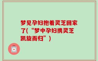 梦见孕妇抱着灵芝回家了(“梦中孕妇携灵芝凯旋而归”)