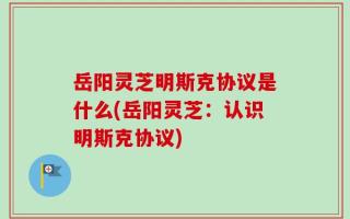岳阳灵芝明斯克协议是什么(岳阳灵芝：认识明斯克协议)