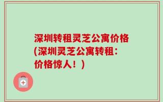 深圳转租灵芝公寓价格(深圳灵芝公寓转租：价格惊人！)