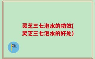 灵芝三七泡水的功效(灵芝三七泡水的好处)