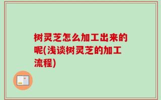 树灵芝怎么加工出来的呢(浅谈树灵芝的加工流程)