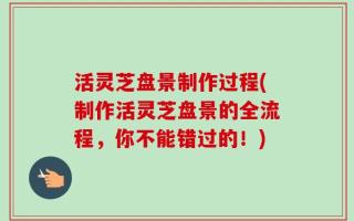 活灵芝盘景制作过程(制作活灵芝盘景的全流程，你不能错过的！)