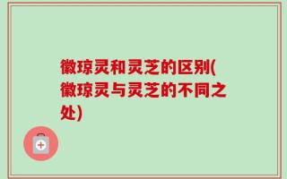 徽琼灵和灵芝的区别(徽琼灵与灵芝的不同之处)