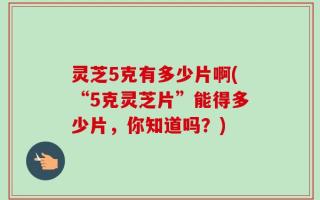 灵芝5克有多少片啊(“5克灵芝片”能得多少片，你知道吗？)