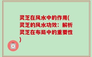 灵芝在风水中的作用(灵芝的风水功效：解析灵芝在布局中的重要性)