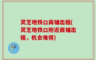灵芝地铁口商铺出租(灵芝地铁口附近商铺出租，机会难得)