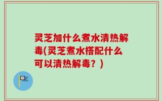 灵芝加什么煮水清热解毒(灵芝煮水搭配什么可以清热解毒？)