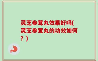 灵芝参茸丸效果好吗(灵芝参茸丸的功效如何？)