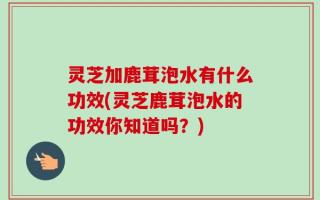 灵芝加鹿茸泡水有什么功效(灵芝鹿茸泡水的功效你知道吗？)