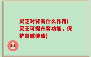 灵芝对肾有什么作用(灵芝可提升肾功能，保护肾脏健康)