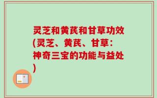 灵芝和黄芪和甘草功效(灵芝、黄芪、甘草：神奇三宝的功能与益处)