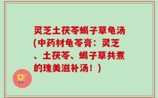 灵芝土茯苓蝎子草龟汤(中药材龟苓膏：灵芝、土茯苓、蝎子草共煮的瑰美滋补汤！)