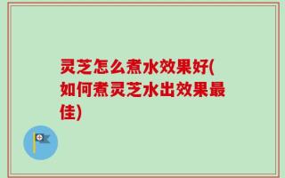 灵芝怎么煮水效果好(如何煮灵芝水出效果最佳)