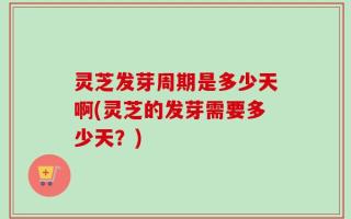 灵芝发芽周期是多少天啊(灵芝的发芽需要多少天？)
