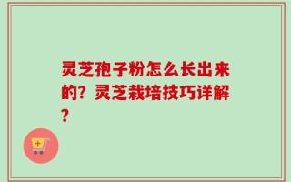 灵芝孢子粉怎么长出来的？灵芝栽培技巧详解？