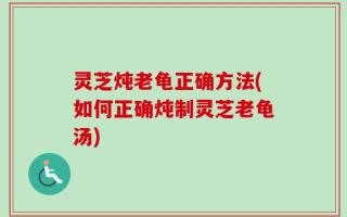 灵芝炖老龟正确方法(如何正确炖制灵芝老龟汤)
