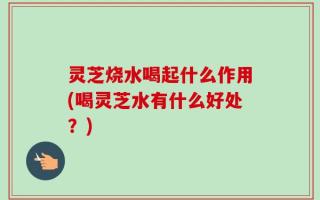 灵芝烧水喝起什么作用(喝灵芝水有什么好处？)