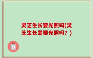 灵芝生长要光照吗(灵芝生长需要光照吗？)