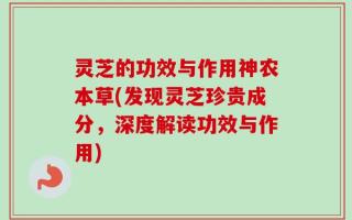 灵芝的功效与作用神农本草(发现灵芝珍贵成分，深度解读功效与作用)