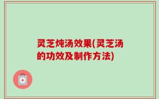 灵芝炖汤效果(灵芝汤的功效及制作方法)