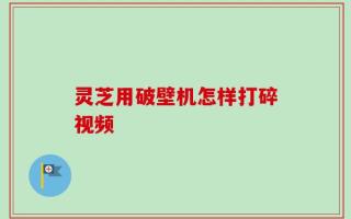 灵芝用破壁机怎样打碎视频