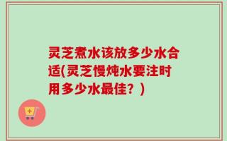 灵芝煮水该放多少水合适(灵芝慢炖水要注时用多少水最佳？)