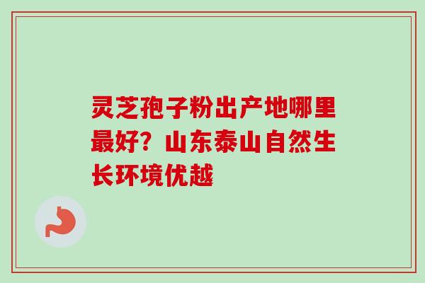 灵芝孢子粉出产地哪里最好？山东泰山自然生长环境优越-第1张图片-卓越灵芝孢子粉