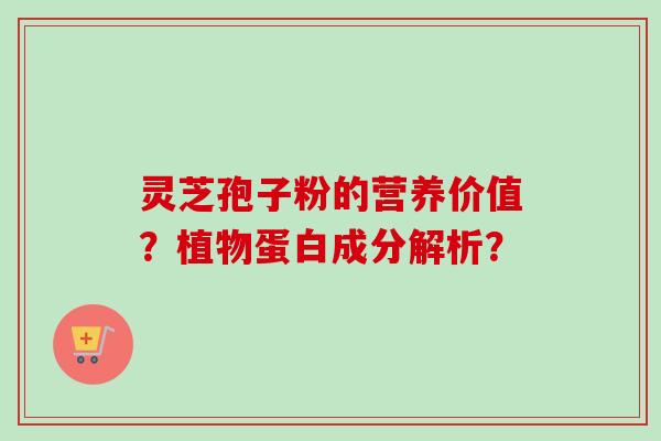 灵芝孢子粉的营养价值?植物蛋白成分解析?-第1张图片-卓越灵芝孢子粉 灵芝孢子粉的营养价值?植物蛋白成分解析?-第1张图片-卓越灵芝孢子粉