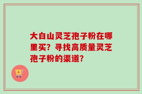 大白山灵芝孢子粉在哪里买？寻找高质量灵芝孢子粉的渠道？-第1张图片-卓越灵芝孢子粉