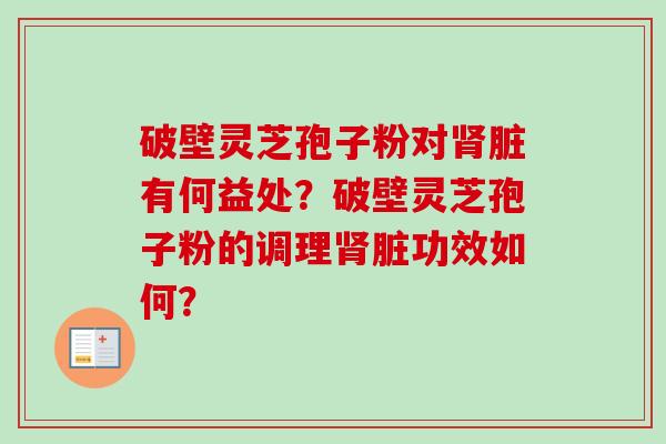 破壁灵芝孢子粉对肾脏有何益处?破壁灵芝孢子粉的调理肾脏功效如何?-第1张图片-卓越灵芝孢子粉 破壁灵芝孢子粉对肾脏有何益处?破壁灵芝孢子粉的调理肾脏功效如何?-第1张图片-卓越灵芝孢子粉