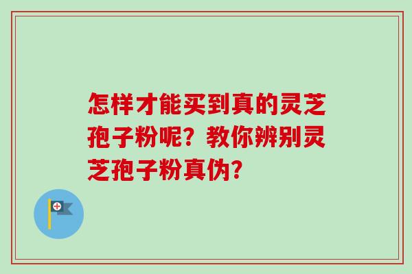 怎样才能买到真的灵芝孢子粉呢？教你辨别灵芝孢子粉真伪？-第1张图片-卓越灵芝孢子粉