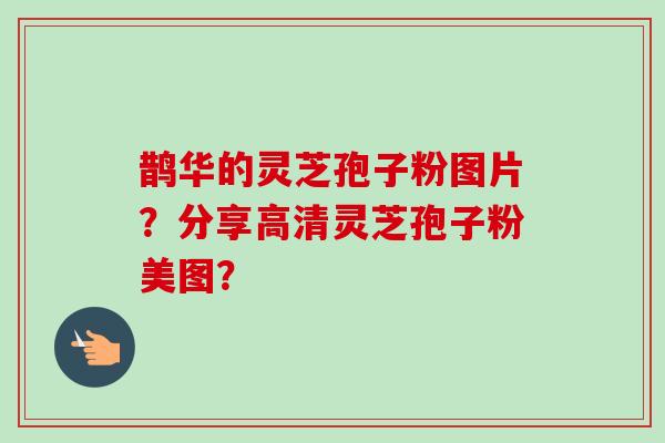鹊华的灵芝孢子粉图片?分享高清灵芝孢子粉美图?-第1张图片-卓越灵芝孢子粉 鹊华的灵芝孢子粉图片?分享高清灵芝孢子粉美图?-第1张图片-卓越灵芝孢子粉