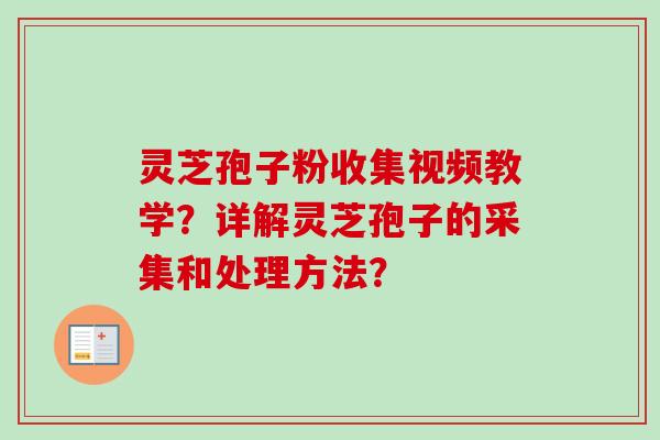 灵芝孢子粉收集视频教学?详解灵芝孢子的采集和处理方法?-第1张图片-卓越灵芝孢子粉 灵芝孢子粉收集视频教学?详解灵芝孢子的采集和处理方法?-第1张图片-卓越灵芝孢子粉