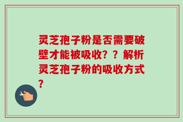灵芝孢子粉是否需要破壁才能被吸收？？解析灵芝孢子粉的吸收方式？-第1张图片-卓越灵芝孢子粉
