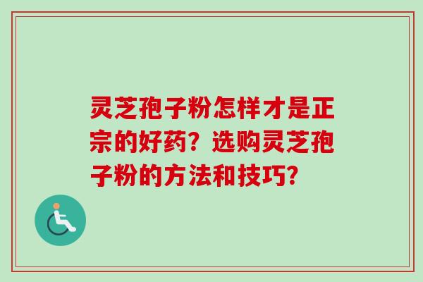 灵芝孢子粉怎样才是正宗的好药？选购灵芝孢子粉的方法和技巧？-第1张图片-卓越灵芝孢子粉